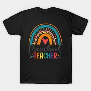 Preschool Teacher Funny Colorful Rainbow Back To School T-Shirt